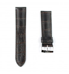 22mm brown Tissot leather strap with buckle T852041655