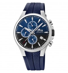 Lotus Chrono 18621/B men's watch blue dial and blue rubber strap