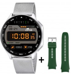 Lotus smartwatch outdoors sports mens watch steel mesh strap 50050/2