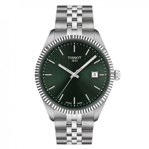 Tissot Ballade 40mm watch dark green dial steel bracelet T1564101109100