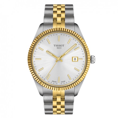 Reloj Tissot Ballade 40 mm acero bicolor esfera plata T1564102203100