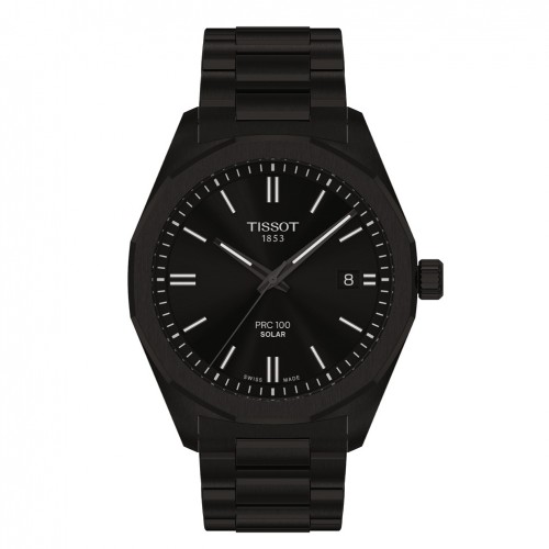 Tissot PRC 100 Solar Quartz 39mm acer negre esfera negra T1514223305100
