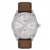Tissot PRC100 Solar Quartz 39mm silver dial leather strap T1514221603100