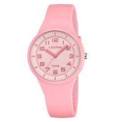 Reloj Calypso mujer Trendy K5851/2 esfera rosa correa caucho rosa