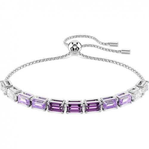 Pulsera Swarovski Matrix talla baguette morado baño rodio 5707199