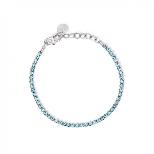 Pulsera Kidult Style 11 acero con tenis de cristales azules 831016