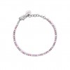 Kidult Style 11 steel tennis bracelet white and pink crystals 831018