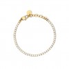 Kidult gold steel tennis bracelet with white crystals 831019