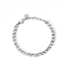 Kidult adjustable bracelet with tennis of white crystals 831020