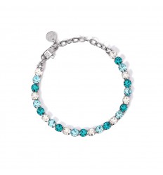 Polsera Kidult de tennis ajustable amb vidres blancs i blaus 831021