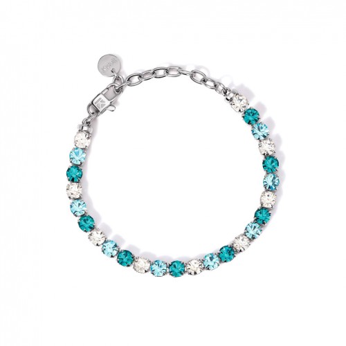 Pulsera Kidult de tenis ajustable con cristales blancos y azules 831021