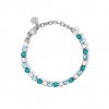 Kidult adjustable tennis bracelet with white and blue crystals 831021
