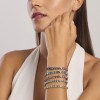 Kidult adjustable bracelet with tennis of pink crystals 831023