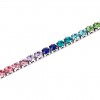 Kidult adjustable bracelet with tennis of multi-colored crystals 831024