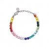 Pulsera Kidult ajustable acero con tenis de cristales multicolor 831024
