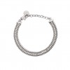 Kidult bracelet with two chains and tennis of white crystals 831025