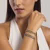 Kidult bracelet with two chains and tennis of white crystals 831025
