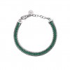 Kidult steel bracelet two chains tennis of green crystals 831028