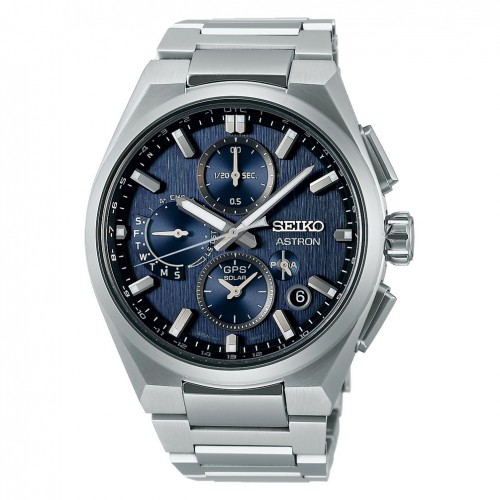 Reloj Seiko Astron GPS Solar titanio esfera azul 42mm SSH161J1