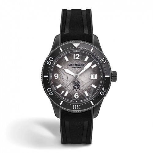 Montblanc Iced Sea Automatic Date 0 Oxygen watch 134017 rubber strap