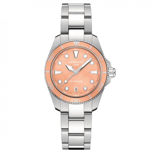 Certina DS Action women watch 34.5mm steel salmon dial C0482101138100