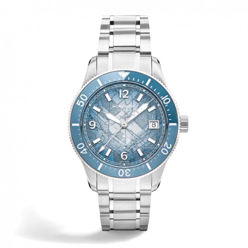 Reloj Montblanc Iced Sea Automatic Date 0 Oxygen 134022 esfera azul