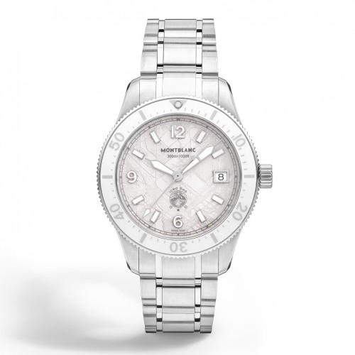 Montblanc Iced Sea Automatic Date 0 Oxygen watch 134024 white dial