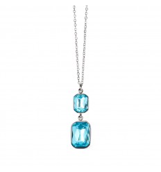 Collar Kidult en acero inoxidable con cristales azules 851001