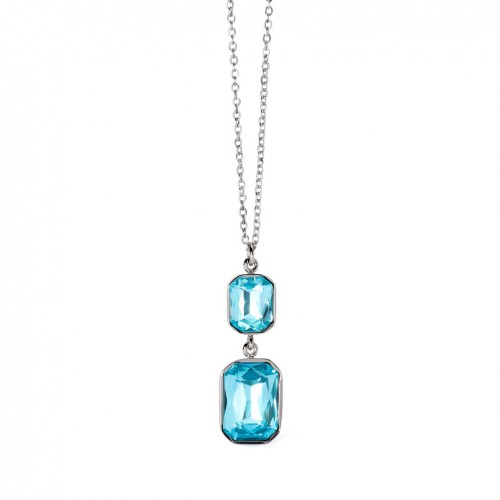 Collar Kidult en acero inoxidable con cristales azules 851001
