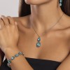 Collar Kidult en acero inoxidable con cristales azules 851001