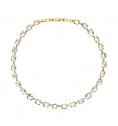 Collar Kidult en acero dorado con cristales octogonales blancos 851006