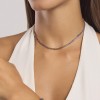 Kidult adjustable gold steel necklace multi-colored crystals 851017