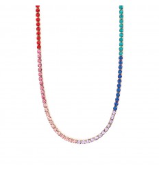 Collar ajustable Kidult acero dorado con cristales multicolor 851017