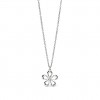Collar Kidult en acero con cadena roló y colgante flor 851026