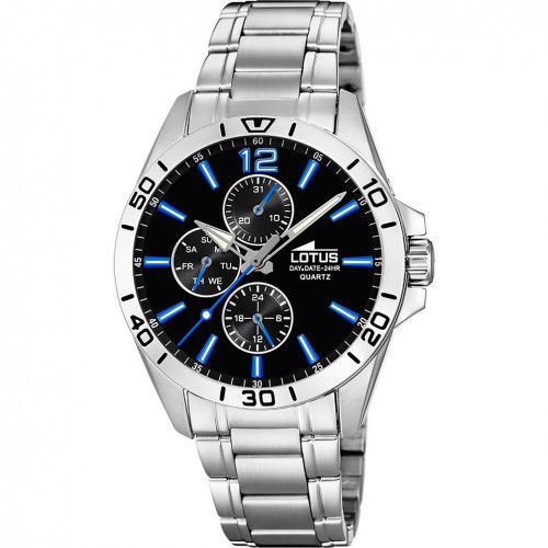 Lotus men's Multifunction watch 18812/4 black dial steel bracelet