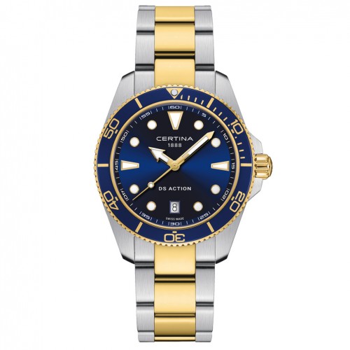 Certina DS Action 40mm cuarzo esfera azul acero bicolor C0484102204100
