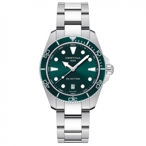 Rellotge Certina DS Action 40mm quars esfera verda acer C0484101109100