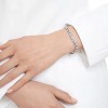 Pulsera Tennis Una Angelic talla redonda azul baño de rodio 5733401