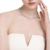 Swarovski Tennis Una Angelic necklace round cut blue rhodium 5733402
