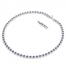 Swarovski Tennis Una Angelic necklace round cut blue rhodium 5733402