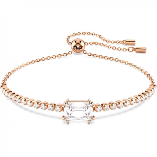 Pulsera Tennis Matrix tallas mixtas blanca tono oro rosa 5730706