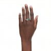 Anillo Matrix Swarovski tallas mixtas cristales verde baño rodio