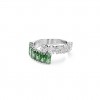 Anillo Matrix Swarovski tallas mixtas cristales verde baño rodio