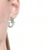 Pendientes de aro Matrix tallas mixtas verdes baño rodio 5732264