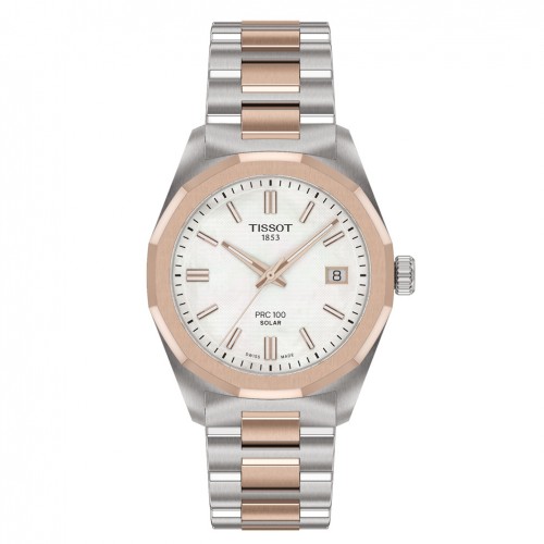 Reloj Tissot PRC 100 Solar 34 mm acero esfera madreperla T1518222211100