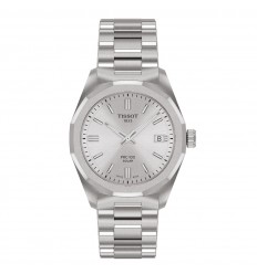 Tissot PRC100 Solar watch 34mm silver dial steel strap T1518221103100