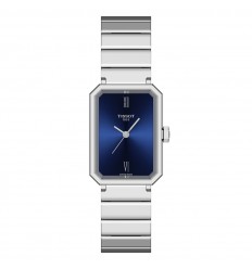 Tissot SRV watch 30mm rectangular case blue dial T1601101104300
