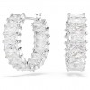 Swarovski Matrix hoop earrings baguette cut white rhodium plated 5733397