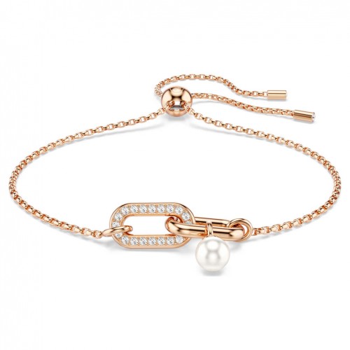 Swarovski Constella bracelet crystal pearl white rose gold tone 5728588