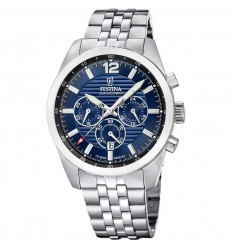 Reloj Festina hombre esfera azul cronógrafo correa acero F20742/4